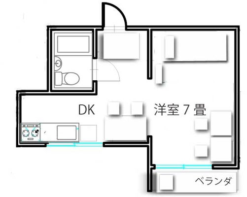 1DK間取り図