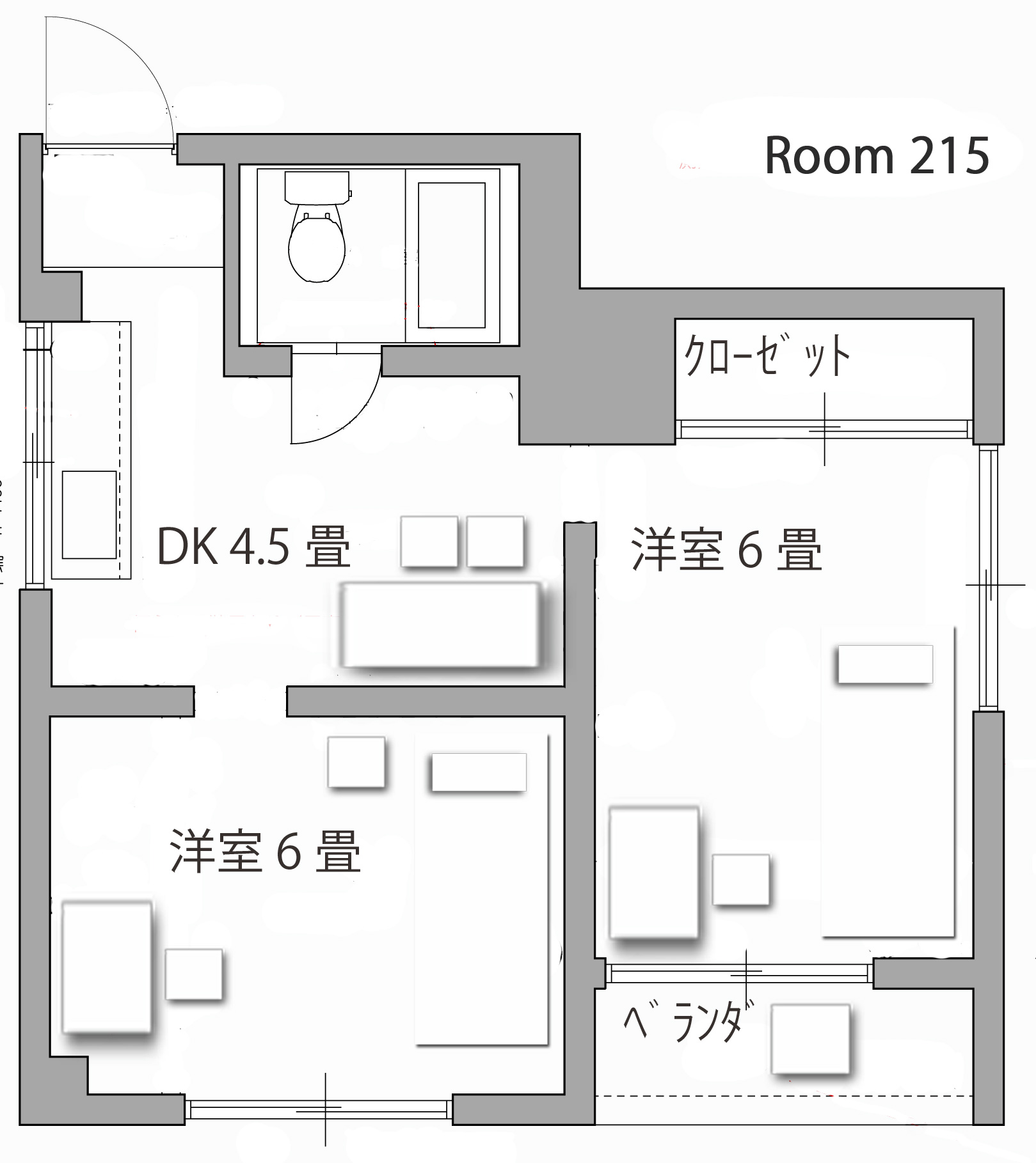 215号室の間取り図