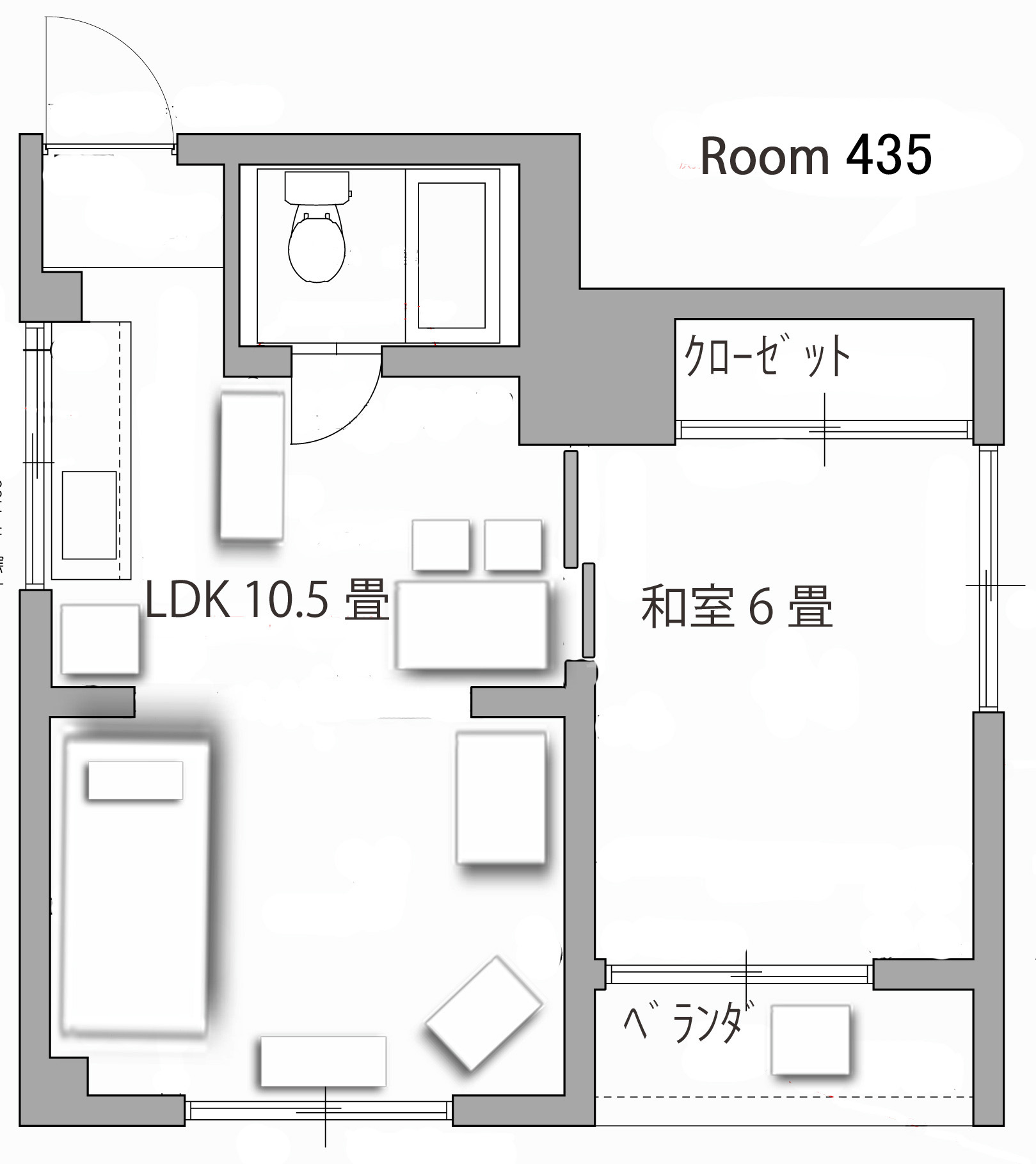 435号室の間取り図
